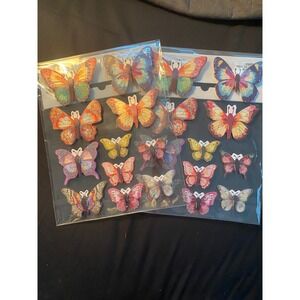 Crafter's Square Pop-Up Butterfly Stickers 2 Packs 22pc Glitter 3D Paper Crafts